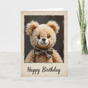 Joyful Plush Bear Birthday Card