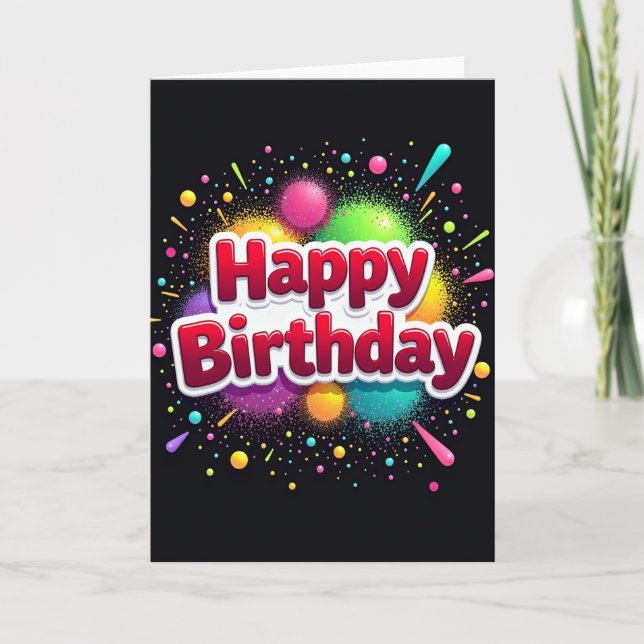 Joyful Powder Birthday Card (Front)