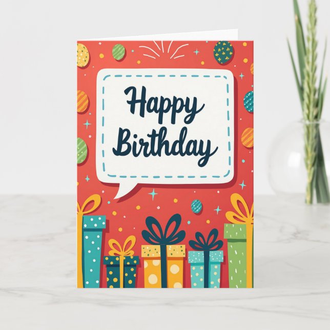 Joyful Presents Birthday Card (Front)