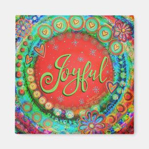 Joyful Pretty Colourful Fun Flowers Inspirivity Magnet