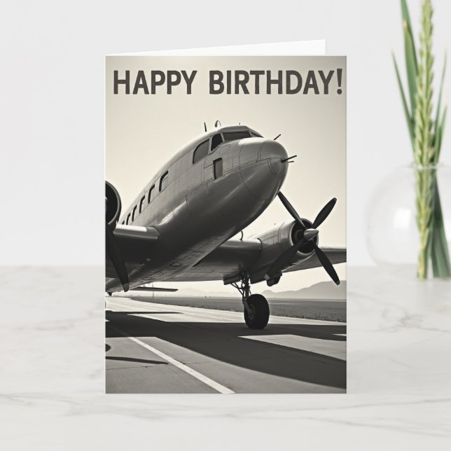 Joyful Propeller Plane Card (Front)