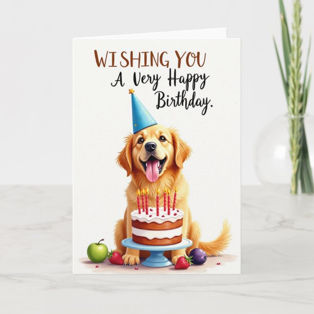 Joyful Pup Cake Birthday Card (Front)