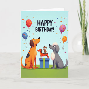 Joyful Pups Birthday Art Card