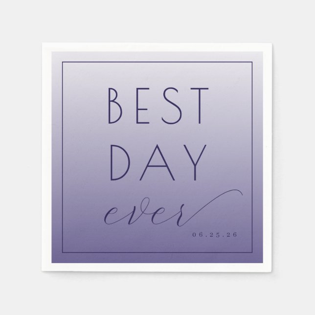 Joyful Purple Typographic Celebration Napkin (Front)