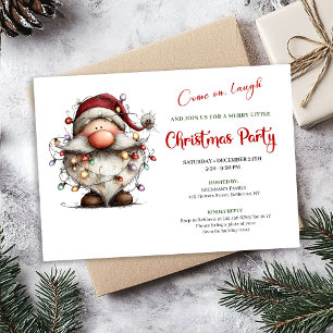 Joyful Quirky Santa Red Green Digital Party Invite