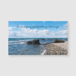 Joyful Quote Inspiring Beach Photography Magnet
