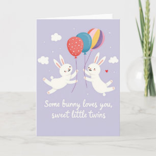 Joyful Rabbit Balloon Card