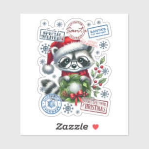 Joyful Racoon Celebrates the Holidays