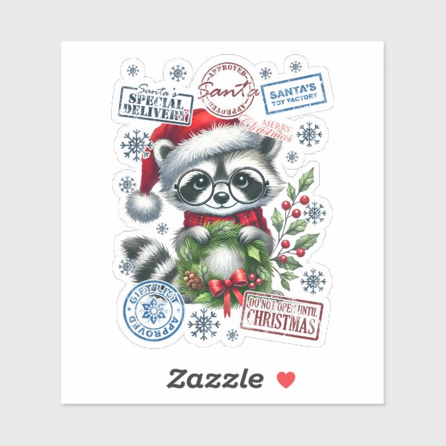 Joyful Racoon Celebrates the Holidays (Sheet)