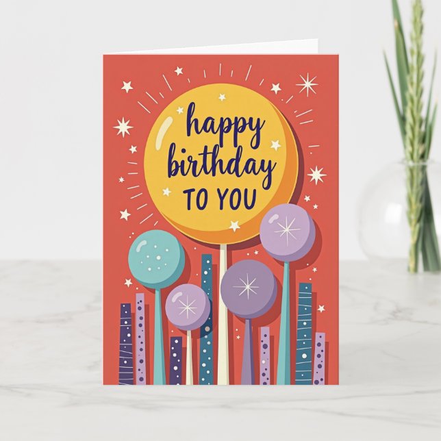 Joyful Radiant Sun Birthday Card (Front)