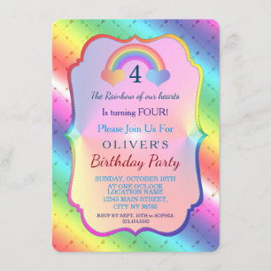 Joyful Rainbow Arrows BOY Birthday Invitation
