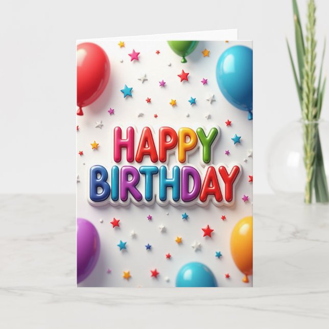 Joyful Rainbow Birthday Card (Front)