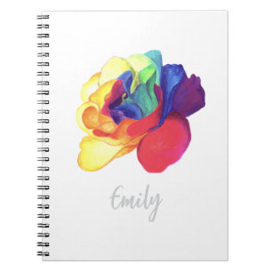 Joyful Rainbow Rose Custom  Notebook