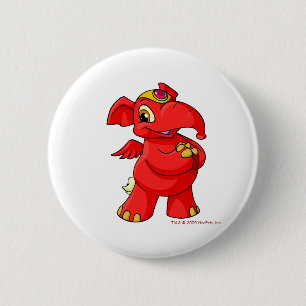 Joyful red Elephante 6 Cm Round Badge