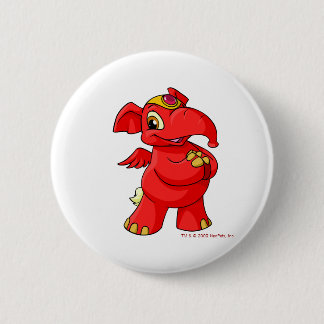 Joyful red Elephante 6 Cm Round Badge