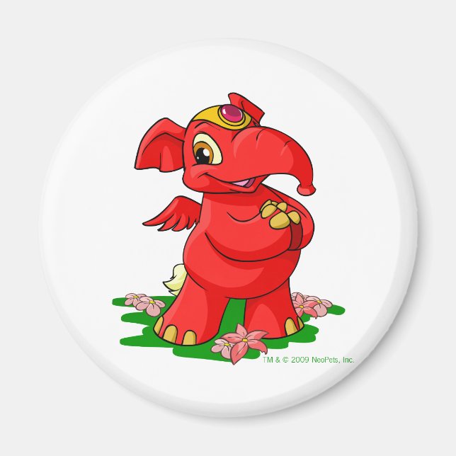 Joyful red Elephante in Shenkuu Magnet (Front)