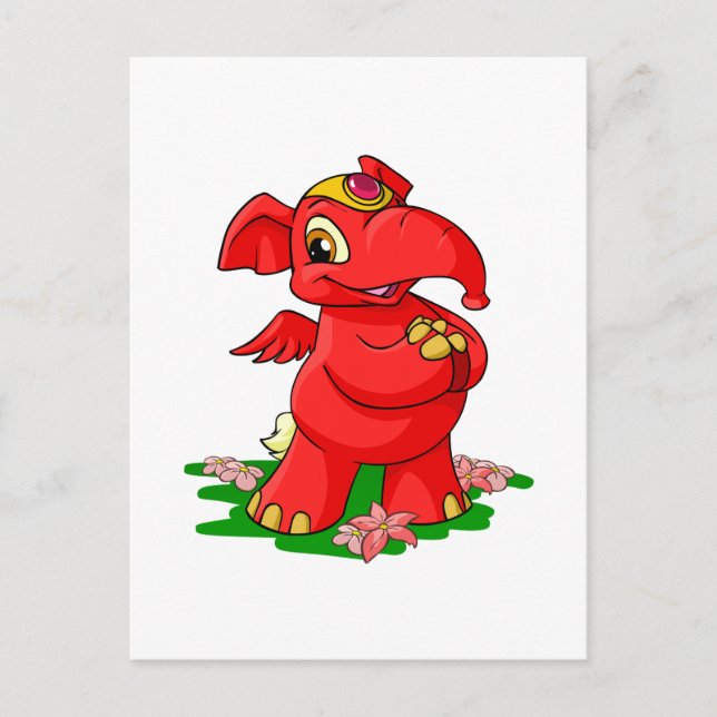 Joyful red Elephante in Shenkuu Postcard (Front)
