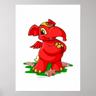 Joyful red Elephante in Shenkuu Poster
