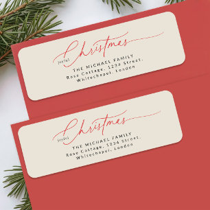 Joyful Red Handwritten Script Family Christmas