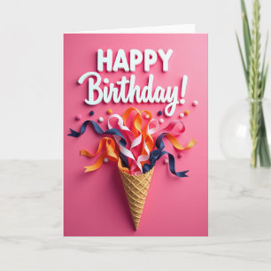 Joyful Ribbon Burst Card