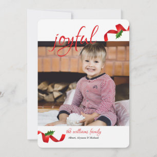 Joyful Ribbons Photo Holiday Card