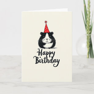 Joyful Rodent Party Hat Card
