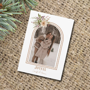 Joyful Rustic Arch Photo Christmas Card