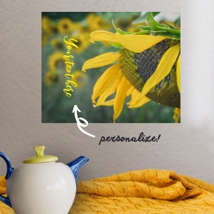 Joyful rustic sunflower  poster