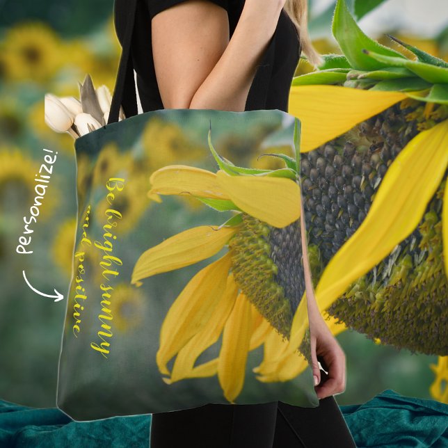 Joyful rustic sunflower tote bag (Creator Uploaded)