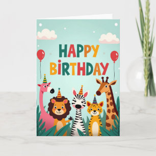 Joyful Safari Animals Card