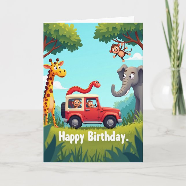 Joyful Safari Birthday Card (Front)