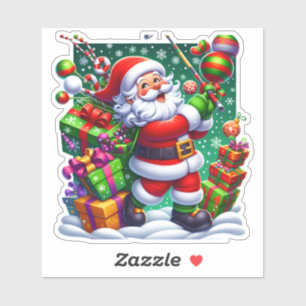 Joyful Santa Celebrating With Gifts!