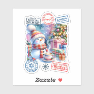 Joyful Santa Christmas Sticker