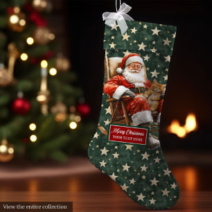 Joyful Santa Claus Christmas Stocking Custom Name 