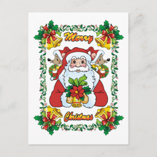 Joyful Santa Holiday Postcard