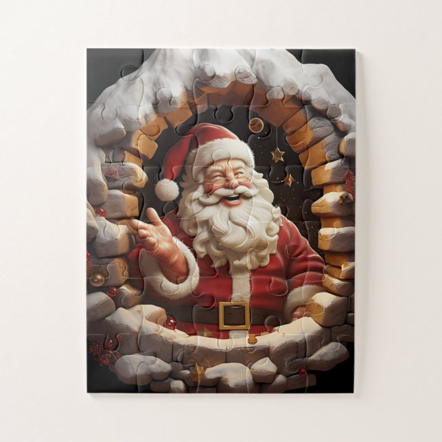 Joyful Santa Lover's Holiday Jigsaw Puzzle (Vertical)