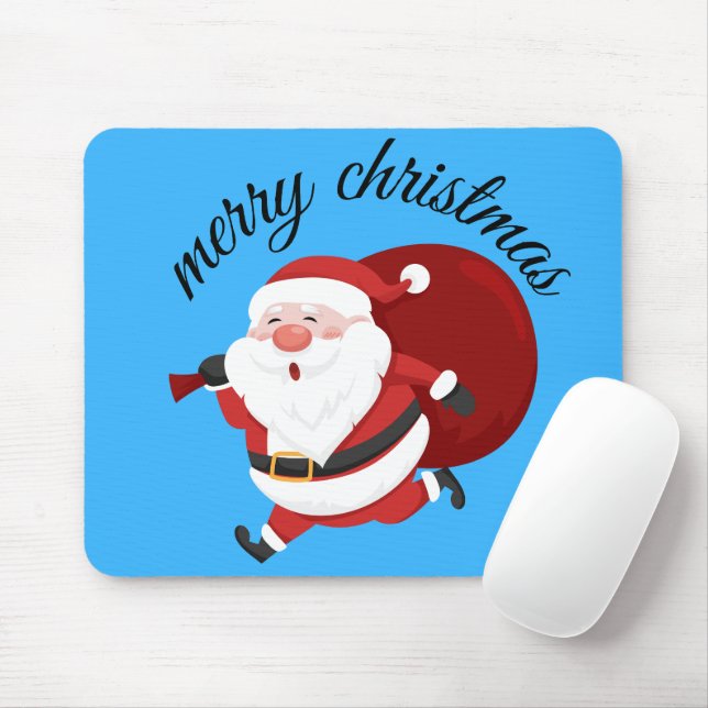 Joyful Santa Mouse Mat (With Mouse)