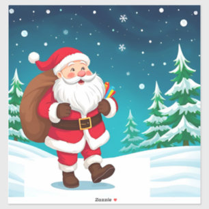 🎅 Joyful Santa Walking in Winter Snow ❄️