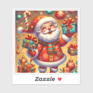 Joyful Santa With Christmas Presents