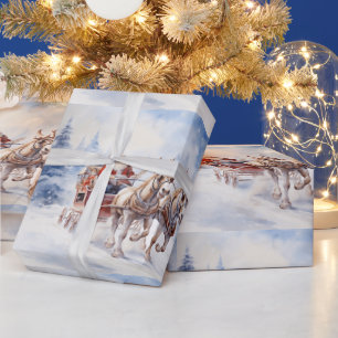 Joyful Santa's festive sleigh ride! Wrapping Paper