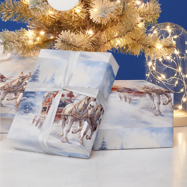 Joyful Santa's festive sleigh ride! Wrapping Paper (Holidays)