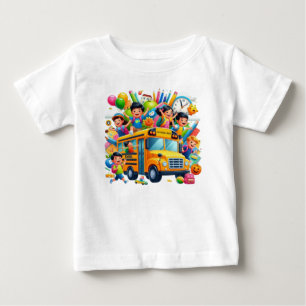 Joyful School Ride: School Bus Adventure Baby T-Shirt