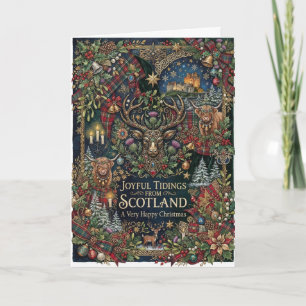 Joyful Scottish Christmas Stag Card