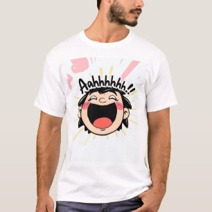 Joyful Scream - Fun Cartoon Expression T-Shirt