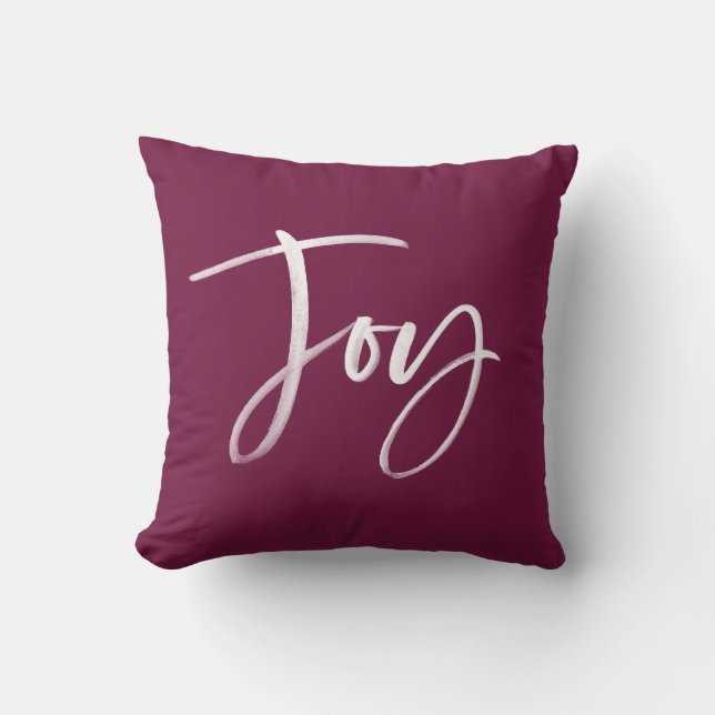 Joyful Script | Berry Holiday Cushion (Front)