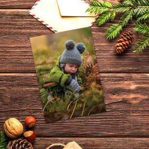 Joyful Script Happy Photo Foil Holiday Card
