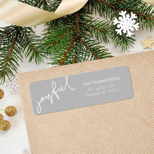 Joyful Script Holiday Return Address
