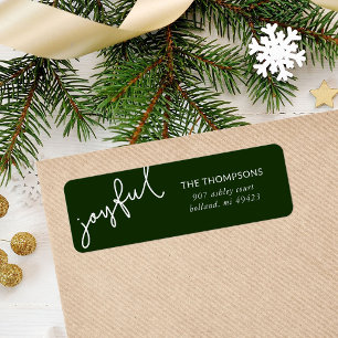 Joyful Script Holiday Return Address