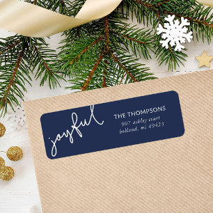 Joyful Script Holiday Return Address