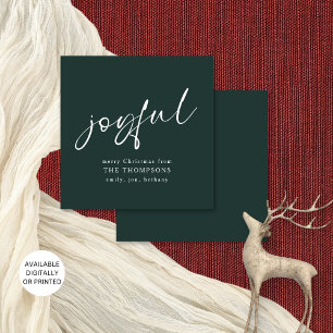 Joyful Script Merry Christmas Green Card